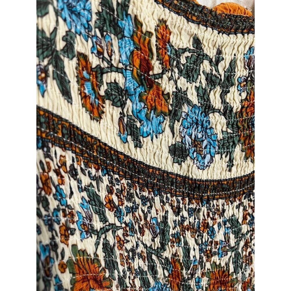 Bohemian Floral Border Maxi Dress - Multicolor - Picture 7 of 11